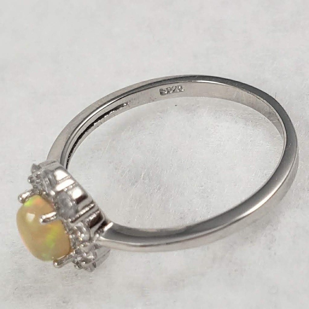 Sterling Silver Natural Opal Ring - Picture 5 of 9